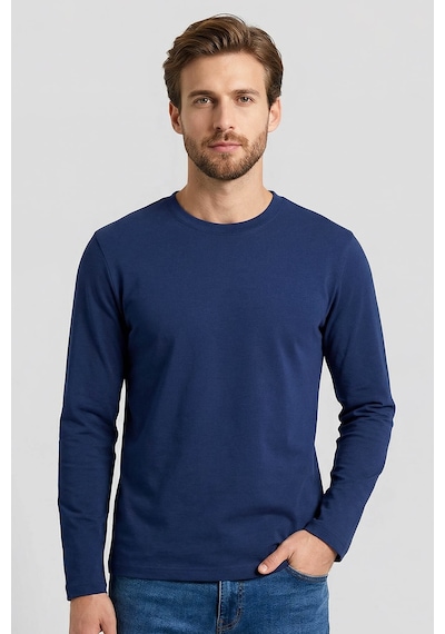 Tommy Life İndigo Standart Fit Basic O Yaka Erkek Sweatshirt - 87997 İndigo
