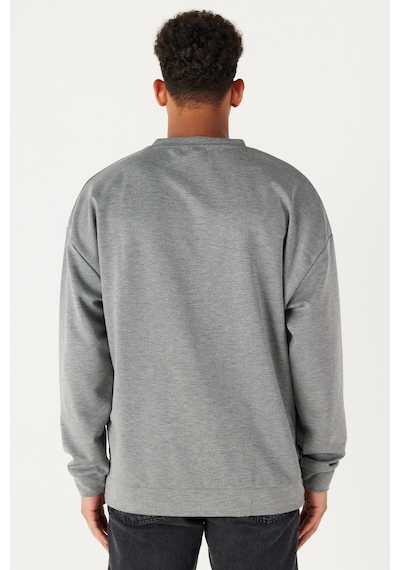 AC&Co / Altınyıldız Classics Erkek Grı Melanj Oversize Bol Kesim Bisiklet Yaka Düz Sweatshirt Gri Melanj AC&Co / Altınyıldız Classics Erkek Grı Melanj Oversize Bol Kesim Bisiklet Yaka Düz Sweatshirt Gri Melanj