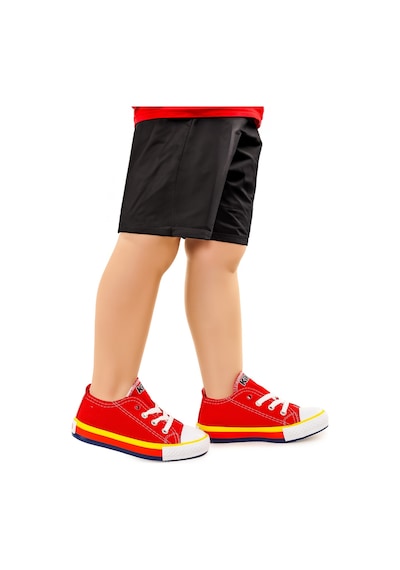 Kiko Kids Tinna Bağcıklı Erkek Çocuk Keten Spor Ayakkabı Kırmızı