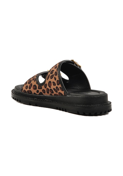 Leopar Desenli Tekstil Kadın Terlik 238051 Z Siyah