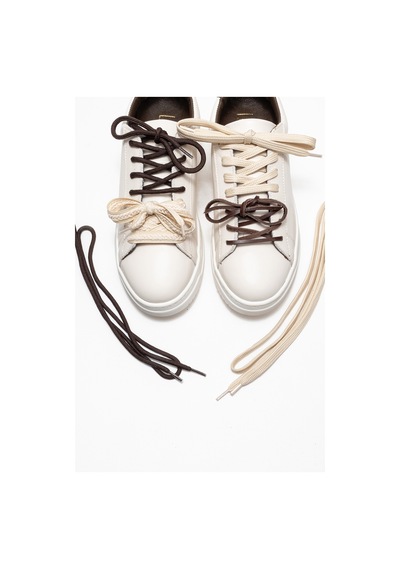 Luvishoes Luvi Shoes Warron Ekru Kahverengi Hakiki Deri Kadın Sneakers Ekru - Kahverengi