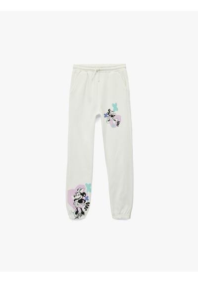 Koton Lisanslı Mickey Mouse Baskılı Jogger Eşofman Altı Ekru 6wkg40192ak Ekru