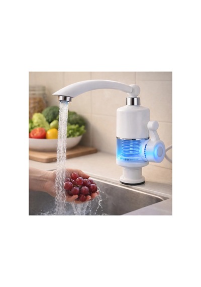 Elektrikli Su Isıtıcı Musluk Beyaz
