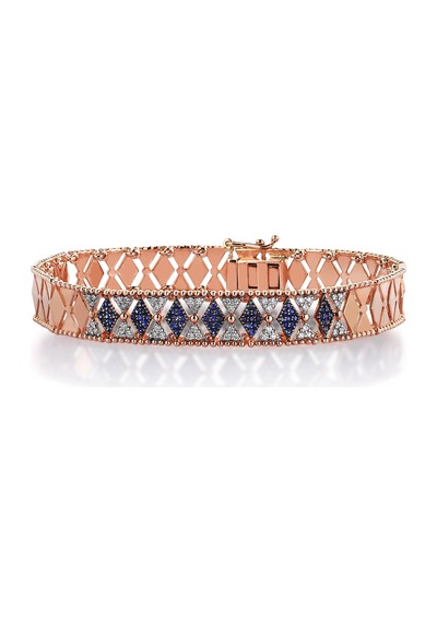 Reis Kuyumculuk The Queen Bean Safir Bracelet T9530 Altın Bilezik