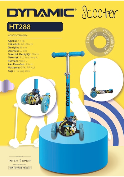 Dynamic Ht288 3 Tekerlekli Işıklı,scooter Lacivert-byz