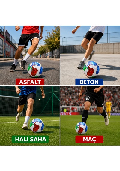 Futbol Topu 2026 World Cup Trionix 5 Numara Pompalı Set Çok Renkli