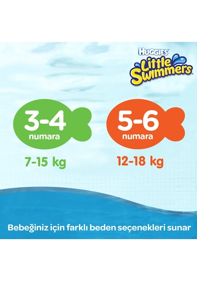 Huggıes Little Swımmers Mayo Bebek Bezi Beden:5-6 12-18kg 5 - 6 Numara