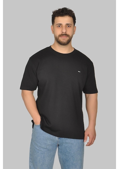 Manta 2772 Bisiklet Yaka Oversize Erkek T-shirt-29961 Siyah