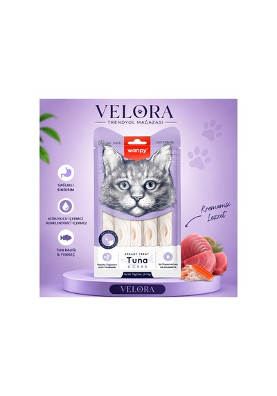Wanpy Creamy Treat Kedi Ödülü Ton Balığı & Yengeç Ödül Maması 70 G 5 X 14 G - 885815132