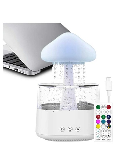 Yağmur Bulutu Nemlendirici&mantar Şalale Buhar Makinası Yağmur Sesi Işıklı-bluetooth Hoparlör