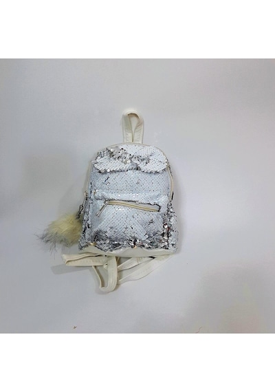 Fiyra Crn Beyaz Pullu Kız Çocuk Sırt Çantası 16cmx20cmx10cm Beyaz