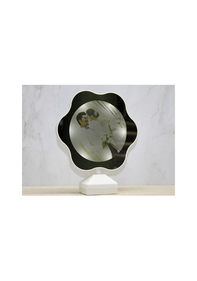 2 Adet Sihirli Ledli Ayna Çerçeveli Masa Aynası, Dekoratif Mini Mirror, Alk3602 21 18 Cm Sarı