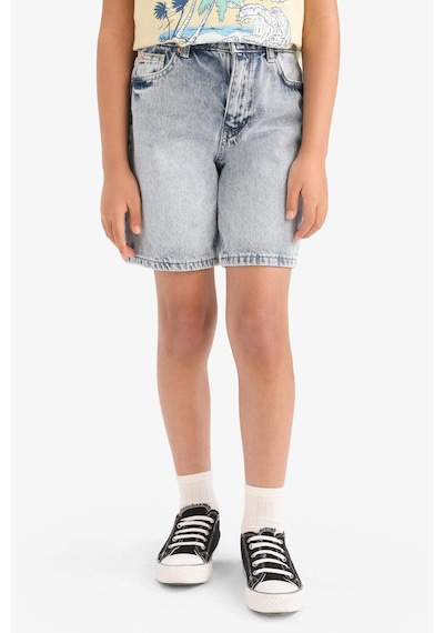 DeFacto Kız Çocuk Jean Şort E6490A825SMNM63 Mavi