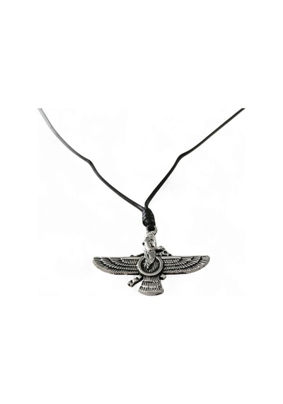 Krom Kaplama Faravahar Pers Sembolü Unisex Kolye - Yağlı Koton Kordonlu Ayarlanabilir Kanatlı İnsan Figürlü Mitolojik Kolye Siyah Gümüş Krom Kaplama Faravahar Pers Sembolü Unisex Kolye - Yağlı Koton Kordonlu Ayarlanabilir Kanatlı İnsan Figürlü Mitolojik Kolye Siyah Gümüş