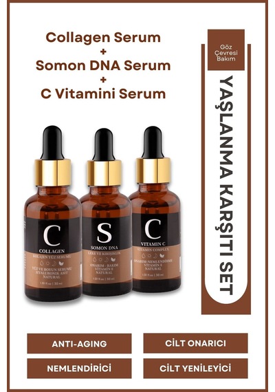 Collegen & Somon Dna & C Vitamini Cilt Bakım Serum Seti Avantajlı Set