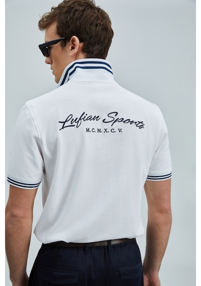 Lufian Erkek Polo Yaka T Shirt 111040216 Beyaz Beyaz