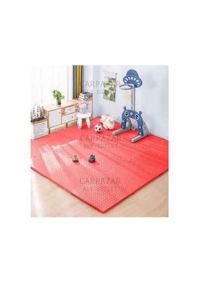 Damla Desen Tatami Eva Spor Yoga Pilates Oyun Matı Halısı Minderi Puzzle 50x50 13mm 8 Adet 100x200 Kırmızı