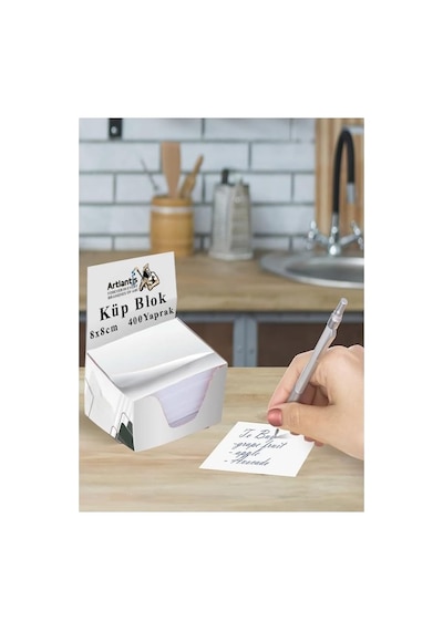 Masaüstü Küp Blok Not Kağıdı 6 Paket 8x8 Cm Beyaz Küp Not Kağıdı Kare Kağıt Beyaz Boş Kağıt 400