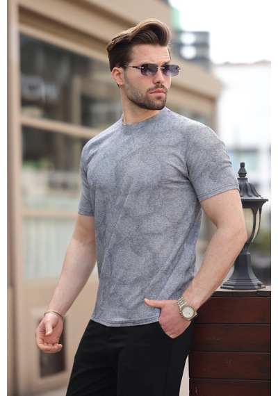 Madmext Lacivert Basic Erkek T-shirt E7131 Lacivert