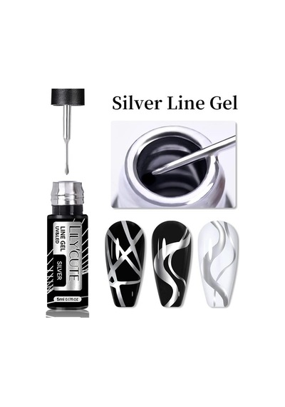Lily Cute Metalik Nail Art Çizim Ojesi Sılver 56567