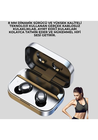 Kablosuz Kulak İçi Bluetooth Kulaklık Dokunmatik Kontrol Ve Led Şarj Ekranı 00