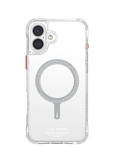 Apple iPhone 16 Plus Uyumlu Kılıf Magsafe Şarj Özellikli Şeffaf Airbag Tasarımlı Skinarma Saido Şeffaf
