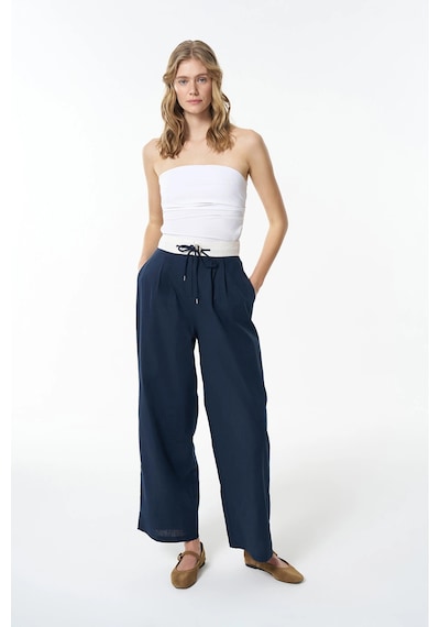Quzu Beli Garnili Palazzo Pantolon Lacivert Lacivert