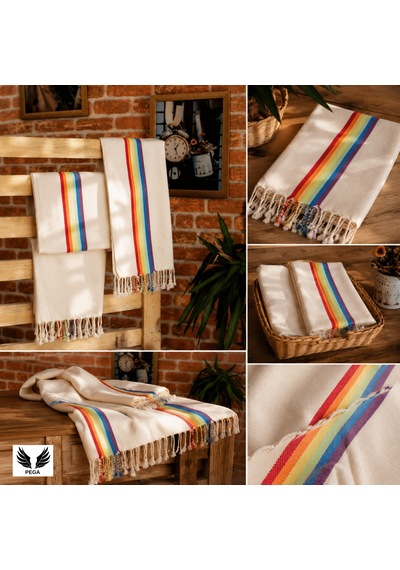 Pega Rainbow Peşkir 45x90 Cm %100 Koton Gökkuşağı El/baş Havlusu Gökkuşağı