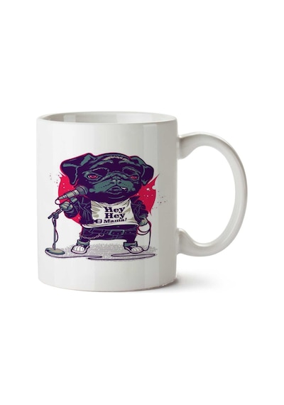 Hey Hey Mama Black Dog.png İki Tarafı Baskılı Kupa Bardak Çok Renkli
