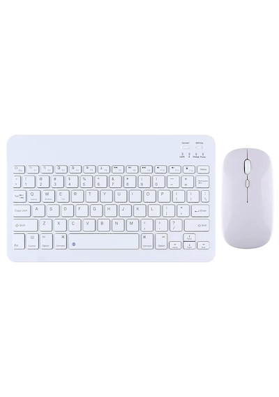 Tablet Telefon İçin Kare Tuş Bluetooth Klavye Mouse - Fc760 Beyaz