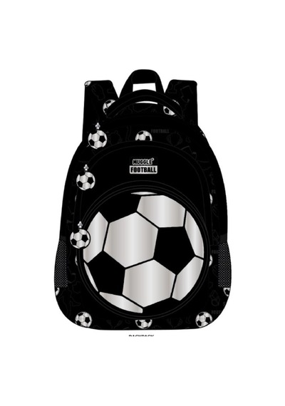 Muggle 3 Bölmeli Silver Football Okul Sırt Çantası Siyah Mu-5874 Siyah