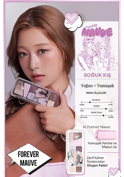 Hafif Dokulu Yoğun Renklere Sahip Göz Farı Paleti Pro Eye Palette Air 14 Forever Mauve Diğer