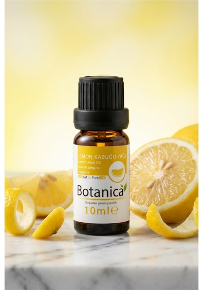 Botanica %100 Saf Limon Kabuğu Yağı Cilt Aydınlatıcı Yağlı Cilt Bakımı Doğal Uçucu Bitkisel Damla 10 Ml 10 ML