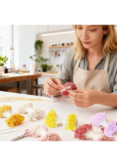 Klasik Plastik Tohum 20'li Bağ - Beyaz Çift Taraflı Yapay Çiçek Tomurcuğu, Buket Çiçek Süsleme