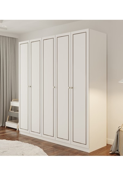 Rabi Mobilya Grey Country 5 Kapaklı Gardırop