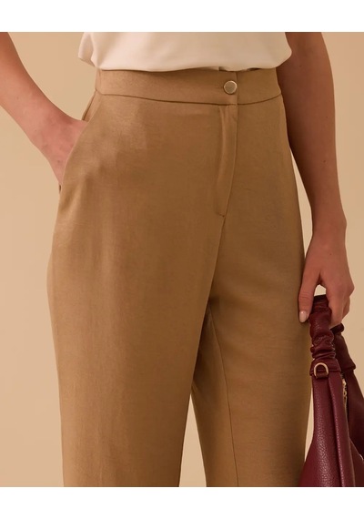 Scl Paça Detaylı Tam Boy Pantolon Camel