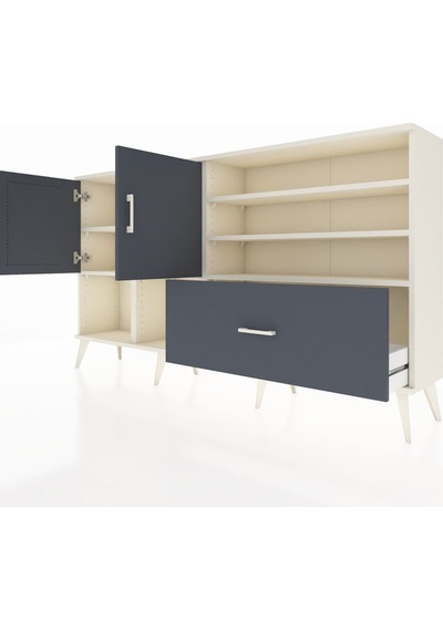 Arges Konsol 7 Raflı Tek Çekmeceli 2 Kapaklı 176x30x99 Aytaşı-antrasit Antrasıt - Aytası Arges Konsol 7 Raflı Tek Çekmeceli 2 Kapaklı 176x30x99 Aytaşı-antrasit Antrasıt - Aytası