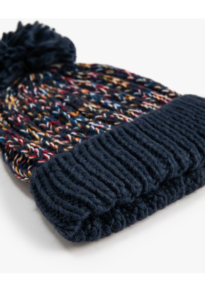 Koton Triko Bere Ponpon Detaylı Multıcolor 4wkb50016aa Mavi
