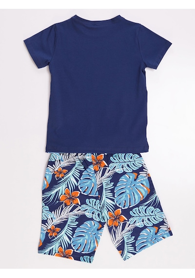 Denokids Surfer Croco Erkek Çocuk Şort Takım Çok Renkli