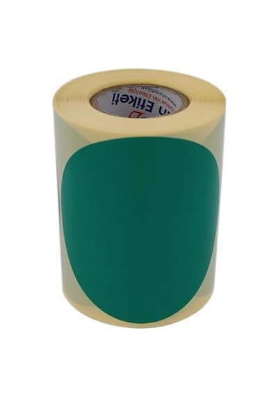 Kuşe Daire Renk Baskılı Çap Etiketi 75mm Daire Ölçülerinde Yuvarlak Çıkartma Sticker Ruloda 300 Adet Kendinden 1