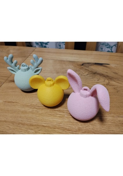 3d Baskı Yılbaşı Top Süsü Ve Ayaklı Dekoratif Noel Süsleri 3 Parça Belirtilmemiş
