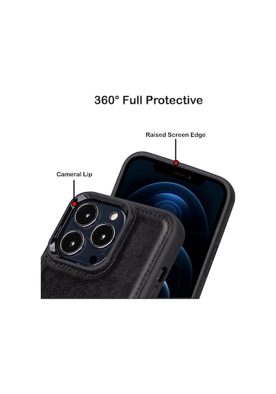 Bouletta Apple iPhone 15 Pro Max Uyumlu Deri Arka Kapak Rst1 Siyah