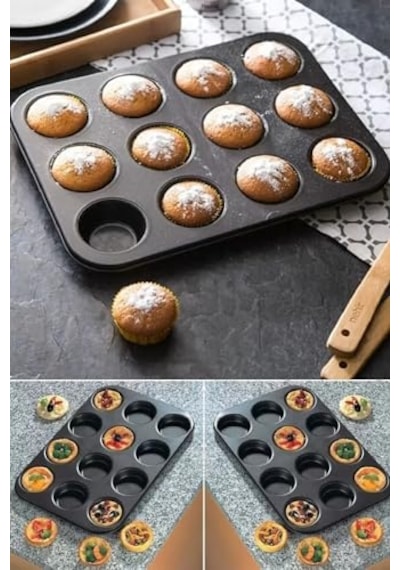 Muffin Kalıbı 12 Bölmeli Tartolet Kalıbı 12 Li Kek Kalıbı Çok Amaçlı Kalıp Diğer