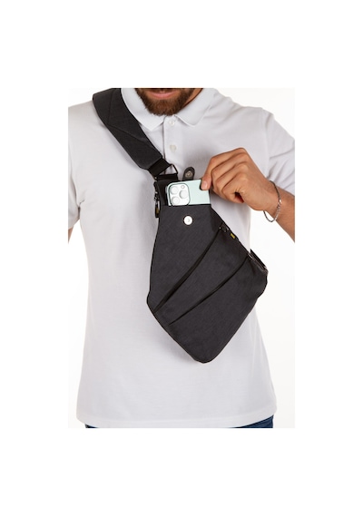 Newish Polo Heybe Keten Kumaş Çapraz Göğüs Ve Omuz Çantası New121 - Siyah