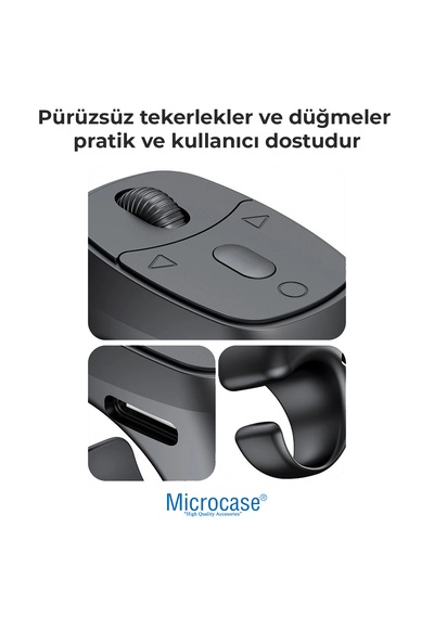 Microcase Tiktok Yüzüğü Bluetooth Akıllı Uzaktan Kumanda Sayfa Çevirici Video Kaydırma Parmağı Şarjlı Kumanda - Al5766 Siyah