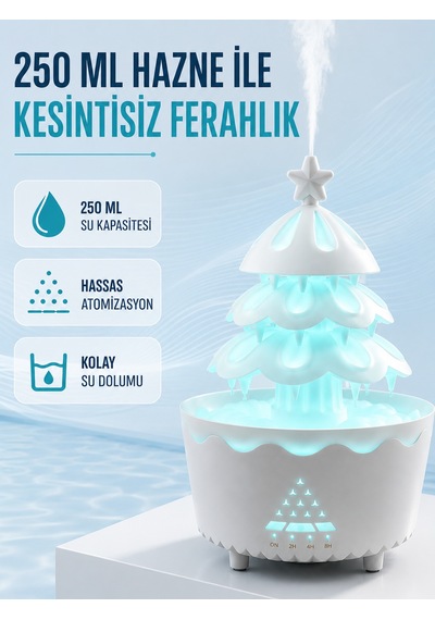 Şans Ağacı Led Işıklı Ultrasonik Buhar Makinesi Esansiyel Yağ Aroma Yayıcı Sarı