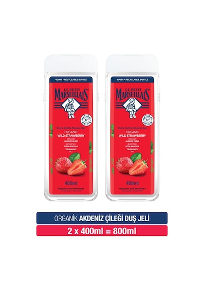 Le Petit Marseillais Akdeniz Çileği Banyo ve Duş Jeli 2 x 400 ML