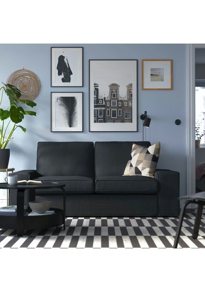 Ikea Antrasit Konforlu Kanepe - 2'li Kanepe