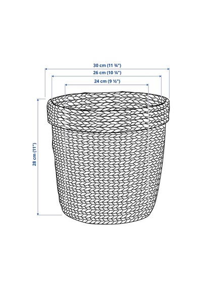 Rattan Saksı, Deniz Sazı, 24 Cm 3 Adet