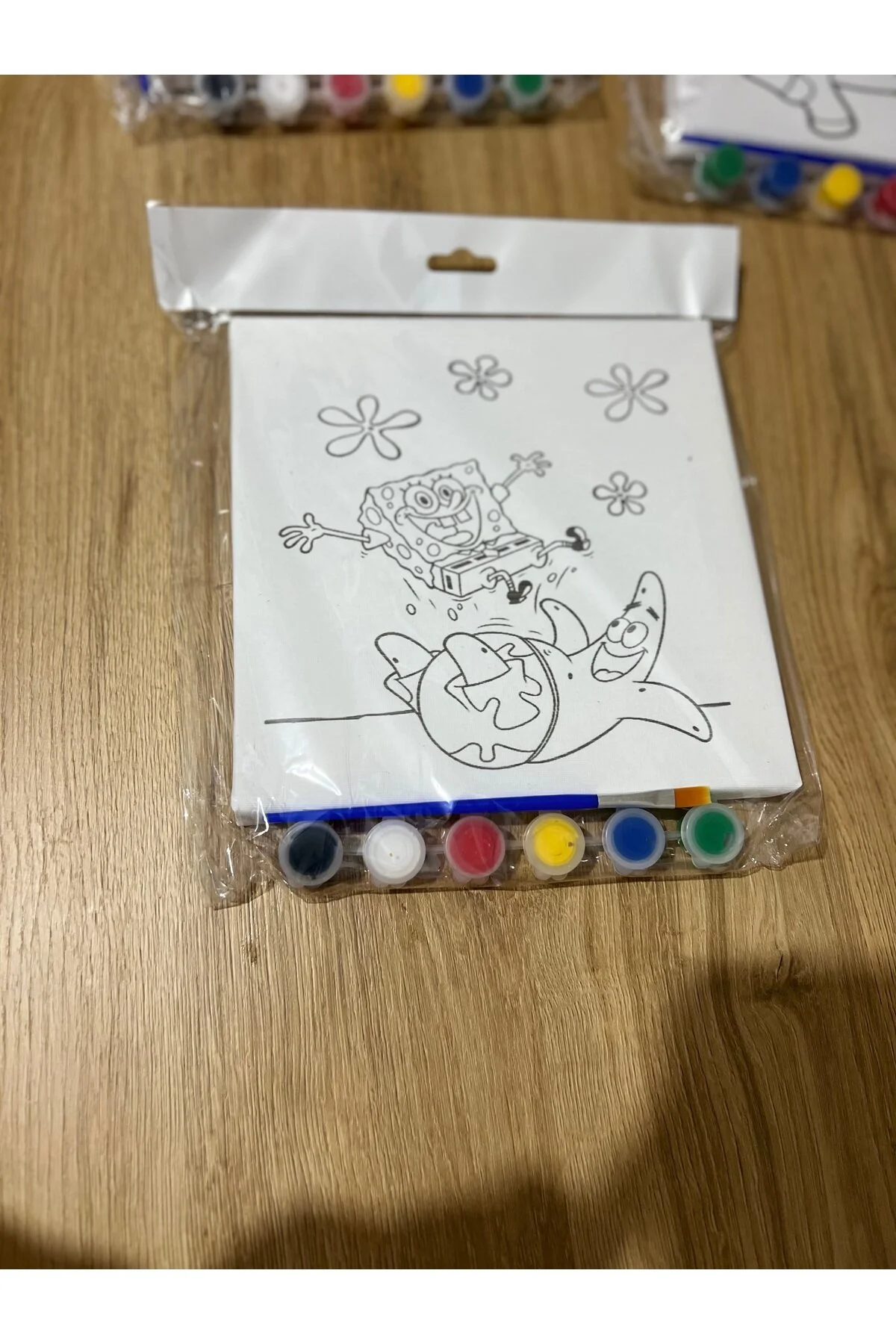20x20 Cm Çocuk Tuval Seti 6 Lı Boya Ve Fırça Dahil